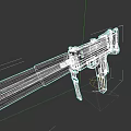 Modern Military Rifle With Gray Black Body Barrel Magazine And Stock On Dark Background