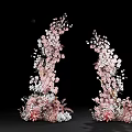 Elegant Floral Installation Double Arches With Pink And White Flowers Greenery Event Decor