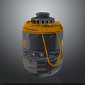 Handheld Military Weapon Device Orange Gray Body With Handle Top Metal Structure And Control Panel