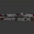 Futuristic Weapon With Metallic Red Silver Armor And Advanced Mechanical Structure