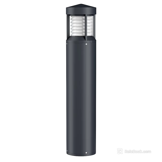 Sleek Black Outdoor Pillar Light with Modern Design for Garden Pathway Illumination 3d model 