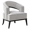 Modern Light Colored Single Sofa With Black Frame And Sleek Design Details 3d model