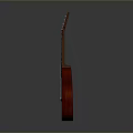 Classical Wooden Guitar With Brown Finish And Reflection On Gray Gradient Background