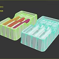 Firearm Ammunition In Transparent Plastic Cases With Orange Bullet Cartridges
