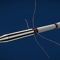 Cylindrical Device With Black White Stripes Red Rings Metal Tip And Thin Wires