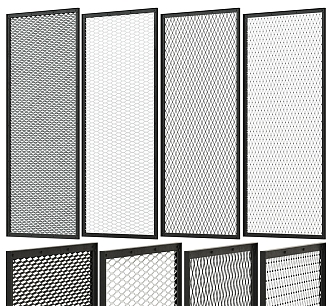 Modern Fence Metal Mesh Metal Enclosure 3d model