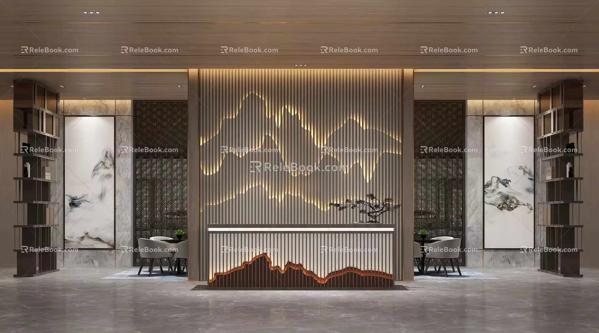 New Chinese Front Desk 3d model