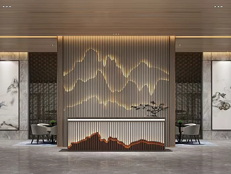 New Chinese Front Desk 3d model