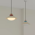 Modern Pendant Lights With Multi Layer Disc And Colorful Red Blue White For Interior 3d model