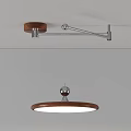 Modern Pendant Light For Home Interior With Wooden Circular Shade And Metal Hanging Design