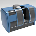 Blue And Gray Industrial Equipment With Modern Enclosure And Functional Compartments