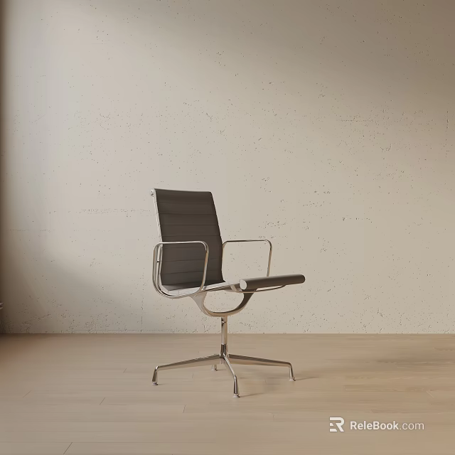 Stylish Contemporary Black Office Chair With Chrome Metal Frame And Modern Design 3d model 