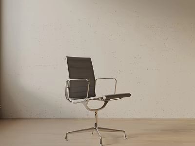 Stylish Contemporary Black Office Chair With Chrome Metal Frame And Modern Design 3d model