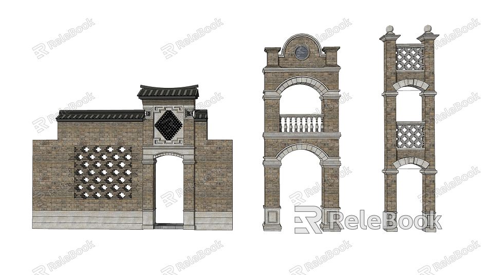 Chinese Gate Entrance Gate model