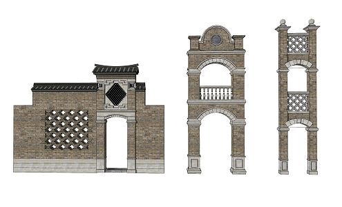 Chinese Gate Entrance Gate 3d model