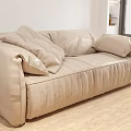 Beige Modern Sofa Set with Plush Cushions and Sleek Design in Light Wooden Floor Room