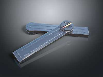 Metallic Weapon Structure With Cross Design And Central Circular Component 3d model
