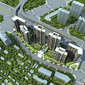 Aerial Planning of Modern Residential Complex With High Rise Buildings Greenery and Road Layout