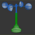 Modern Metallic Sculpture With Silver Spheres Disc Shapes And Sleek Reflective Stand