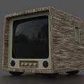 Vintage TV With Wooden Textured Case Classic Screen And Retro Control Knobs 3d model
