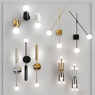 modern wall lamp four nice wall lamp voyager 3d model