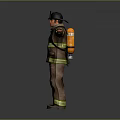 High Quality Fire Safety Suit With Black Helmet Full Body Design For Home Protection