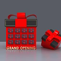 Grand Opening Celebration With Red Gift Boxes And Black Bows 3d model