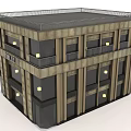 Modern Three Story Hotel Building Exterior With Stone Facade Large Windows And Exterior Lighting