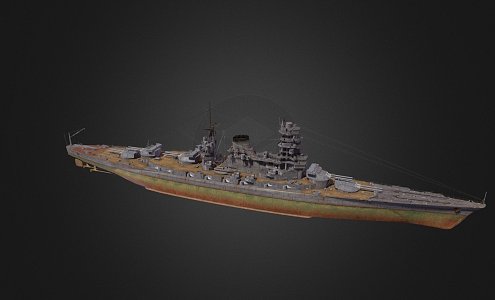 modern warship 3d model