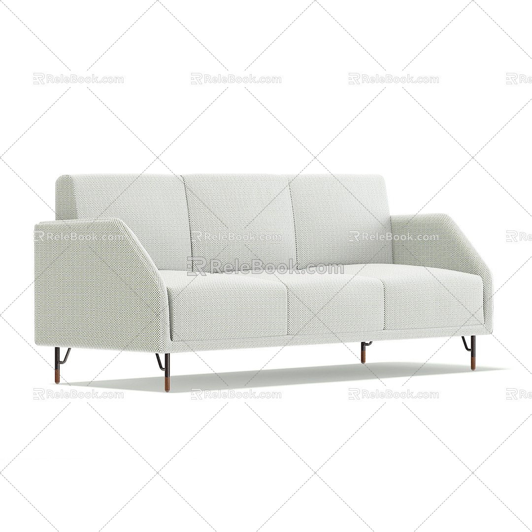 Modern Three-Seat Sofa Fabric Simple Sofa model