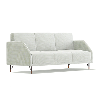 Modern Three-Seat Sofa Fabric Simple Sofa 3d model