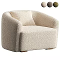 Beige Plush Armchair Sofa With Cushion And Matching Coffee Table Set
