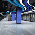 Modern Metro Station Subway Station Platform 3d model