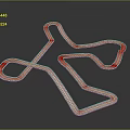 Transparent Blue Curved Airplane Runway Structure on Black Background with Reflective Effect