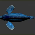 Artistic Blue Fish Character 3D Model With Textured Design And Shiny Scales