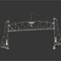 Vintage Green Metal Industrial Bridge Structure With Tower Framework And Base Design