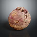 Fresh Organic Beetroot Vegetable With Textured Purple Brown Skin Isolated On Dark Background