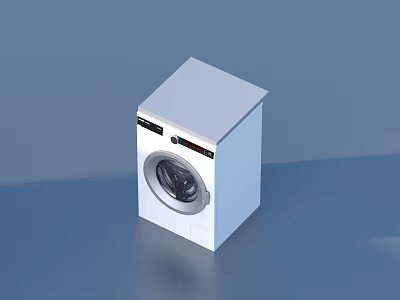 Modern White Front Load Washing Machine With Control Panel And Sleek Design 3d model