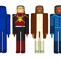 Four Unique Action Figures With Colorful Outfits And Distinct Stylish Designs