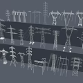 Industrial Equipment Power Transmission Metal Structures Power Towers And Utility Poles On Multi Tiered