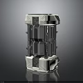 Futuristic Sci-Fi Device Structure With White Gray Metallic Panels And Layered Design 3d model