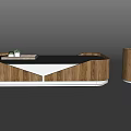 Sleek Modern Coffee Table With Wooden Frame Black Surface And Side Storage Container 3d model