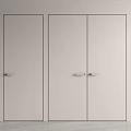 Sleek Modern Hinged Doors For Interior With Smooth Surface And Metal Handles 3d model