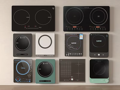 Various Styles Kitchen Induction Cooktops Display Collection For Modern Kitchen Appliances 3d model
