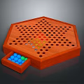 Kids Wooden Hexagon Board Game with Colorful Balls and Drawer Storage