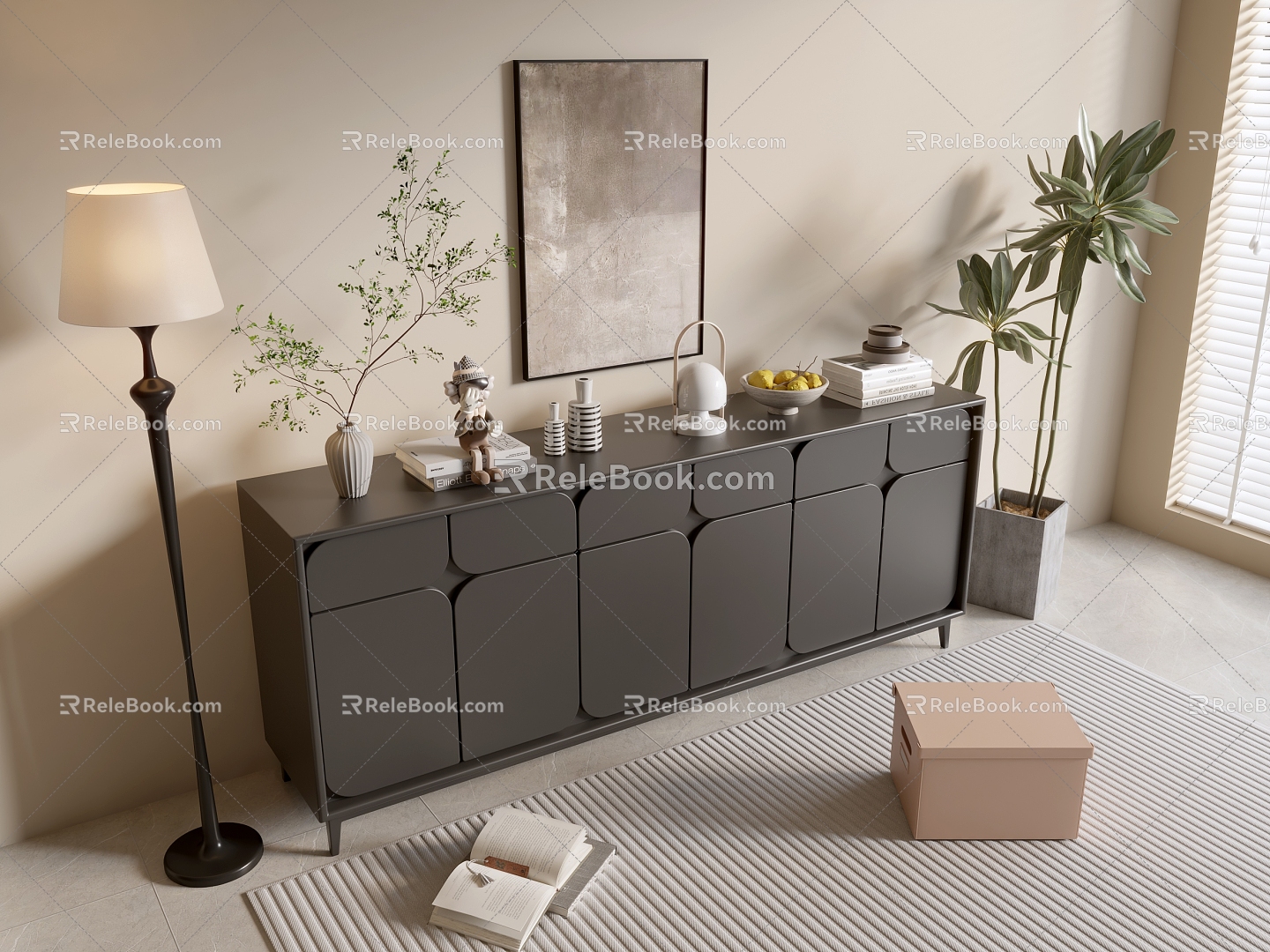 Modern Black Cabinet Whole Cabinet Sideboard Cabinet Balcony Cabinet Locker Entrance Cabinet Bucket Cabinet Side Cabinet Bookcase 3d model