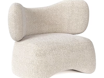 Beige Textured Single Sofa With Unique Modern Design And Comfortable Seat 3d model