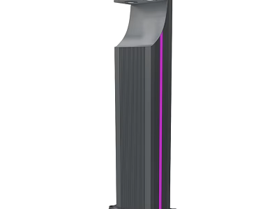 Modern Gray Outdoor Light With Purple Stripe For Garden Exterior Decoration 3d model
