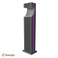 Modern Gray Outdoor Light With Purple Stripe For Garden Exterior Decoration