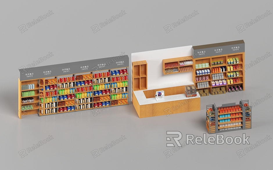 Modern Supermarket Snack House Shelf Supermarket Shelf model